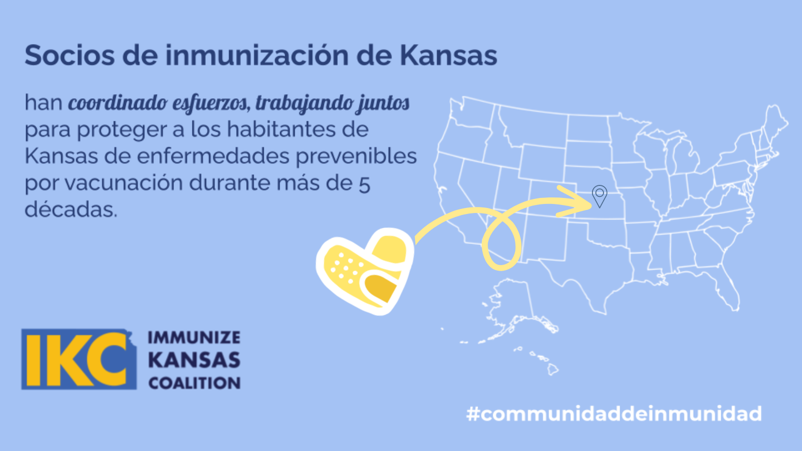 Protecting Kansas with Immunization Spanish Social Media Graphic